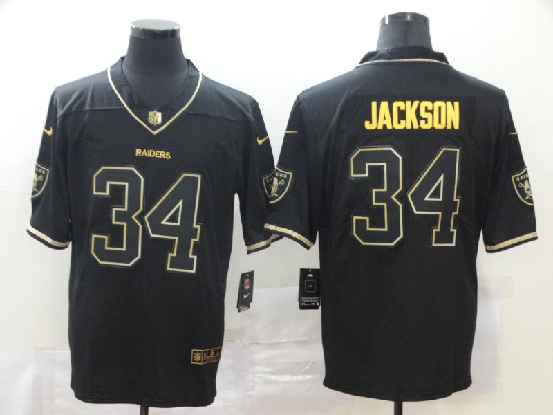 Men's Las Vegas Raiders #34 Bo Jackson Black Authentic Player Jersey1