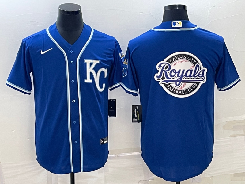 Men's Kansas City Royals Blue Alternate Replica Team Logo Jersey1