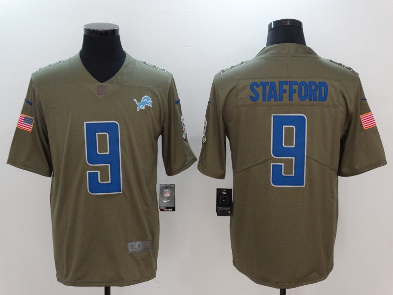 Men's Detroit Lions Matthew Stafford #9 Brown Alternate Game Jersey1