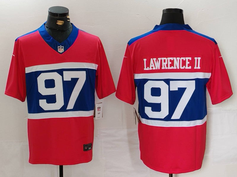 Men's New York Giants Dexter Lawrence II #97 Century Red Alternate Player Game Jersey1