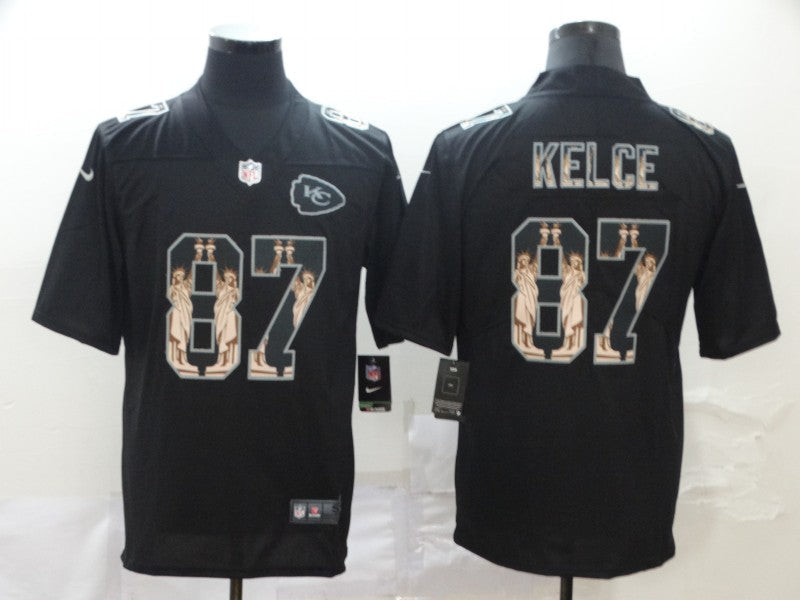 Men's Kansas City Chiefs Travis Kelce #87 Black Game Player Jersey1