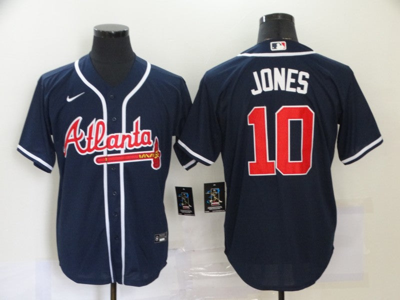 Men's Atlanta Braves Chipper Jones #10 Navy Replica Jersey1