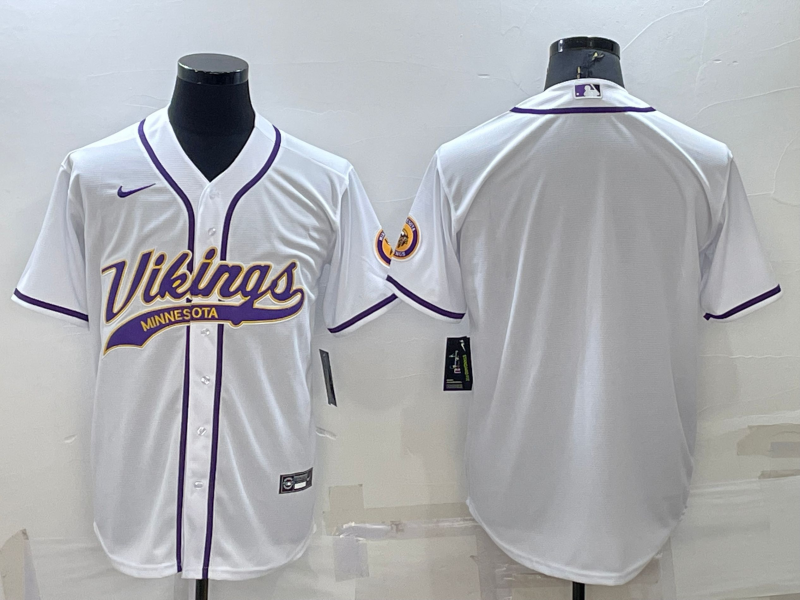 Men's Minnesota Vikings White Blank Jersey1