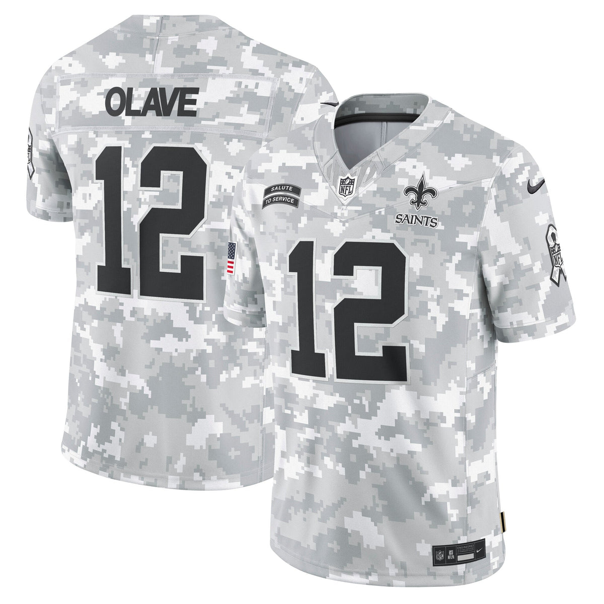 Chris Olave New Orleans Saints Nike 2024 Salute to Service Limited Jersey - Arctic Camo