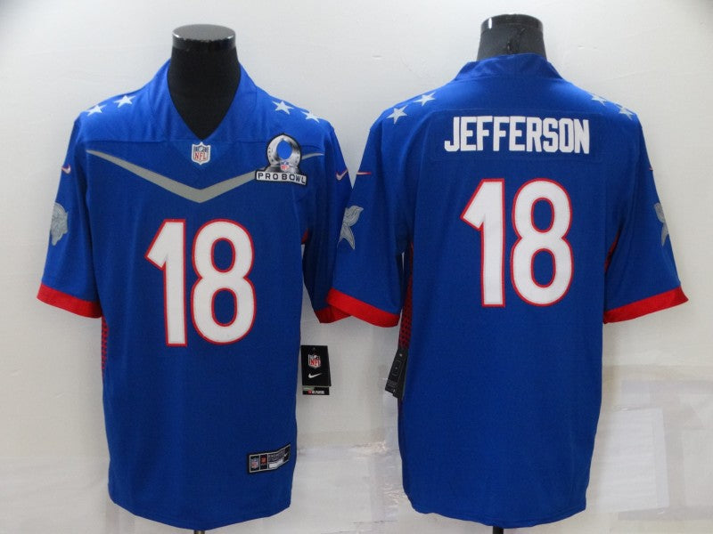 Men's Minnesota Vikings Justin Jefferson #18 Blue ALL STAR Game Jersey1