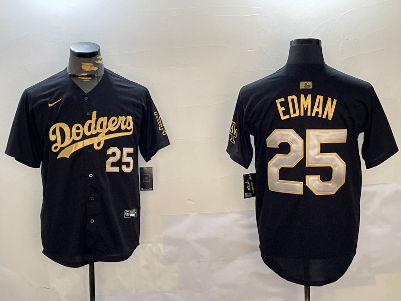 Men's Los Angeles Dodgers Tommy Edman #25 Black Game Player Jersey