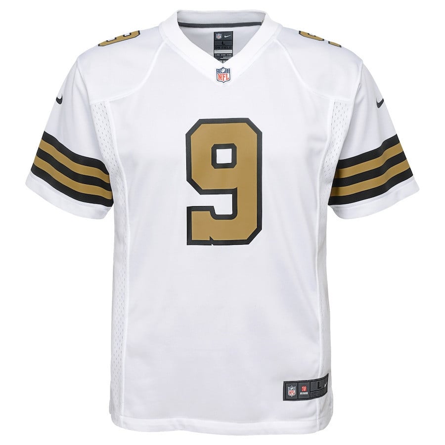 Drew Brees 9 New Orleans Saints YOUTH Color Rush Game Jersey - White