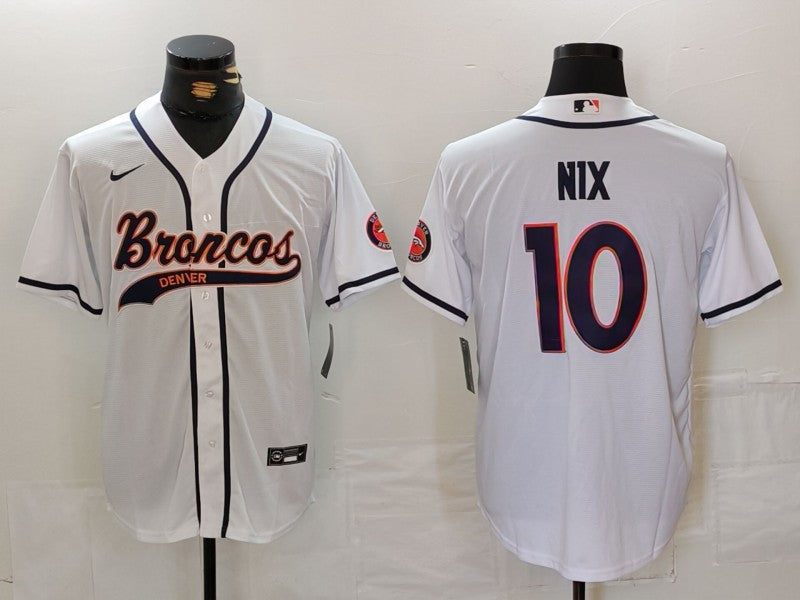 Men's Denver Broncos Bo Nix #10 White Game Jersey1