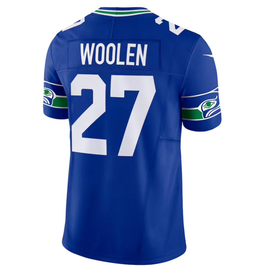 #27 Tariq Woolen Player S.Seahawks Vapor F.U.S.E. Limited Football Jerseys -Royal
