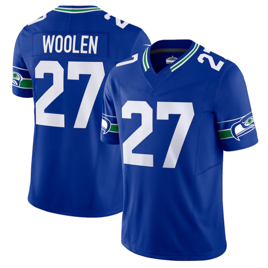 #27 Tariq Woolen Player S.Seahawks Vapor F.U.S.E. Limited Football Jerseys -Royal