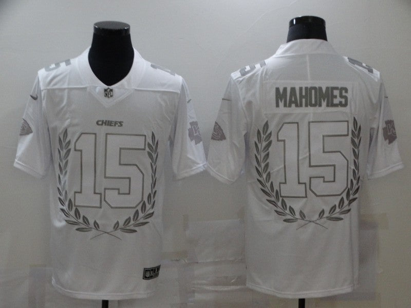 Men's Kansas City Chiefs #15 Patrick Mahomes White Game Jersey1
