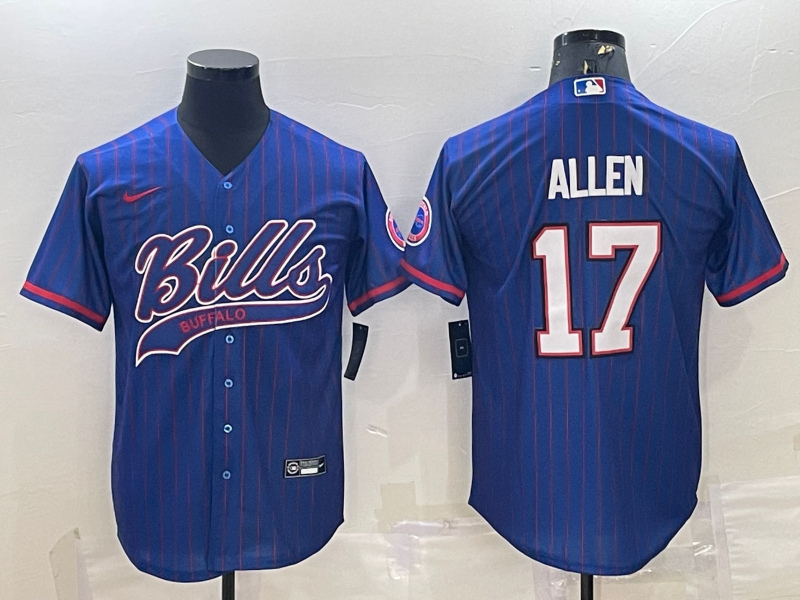 Men's Buffalo Bills Josh Allen #17 Royal Player Jersey1 Joint Edition