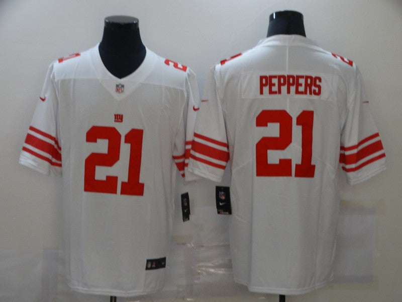 Men's New York Giants Jabrill Peppers #21 White Game Jersey1