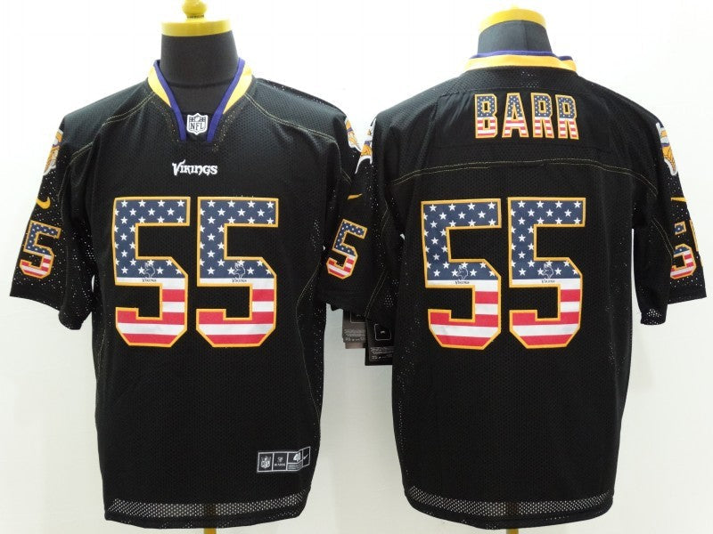 Men's Minnesota Vikings Anthony Barr #55 Black Game Jersey1