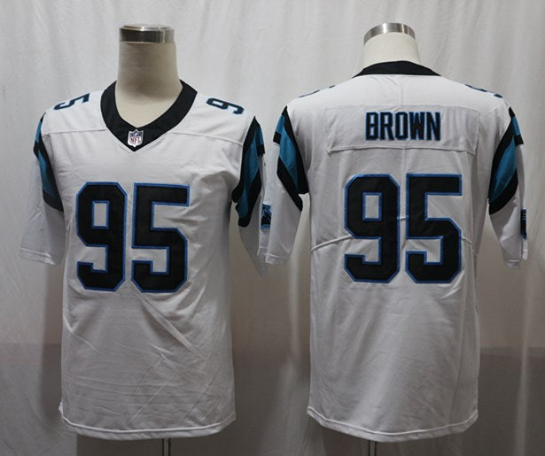 Men's Carolina Panthers Derrick Brown #95 White Player Game Jersey1