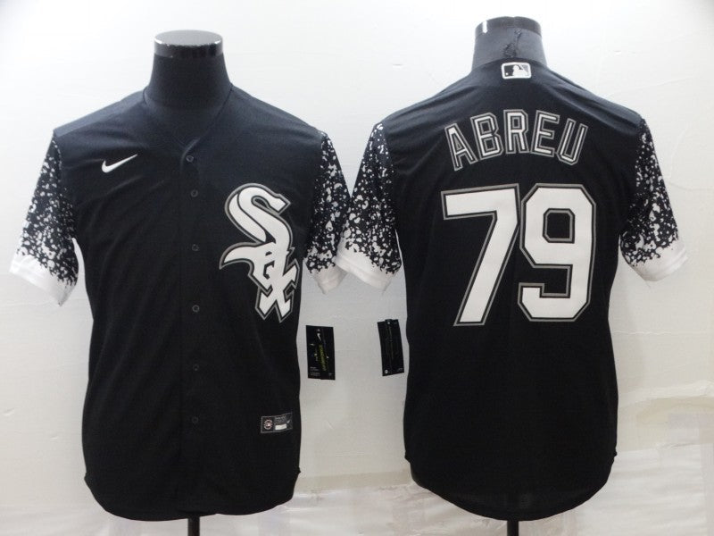 Men's Chicago White Sox Jose Abreu #79 Black Authentic Game Jersey1