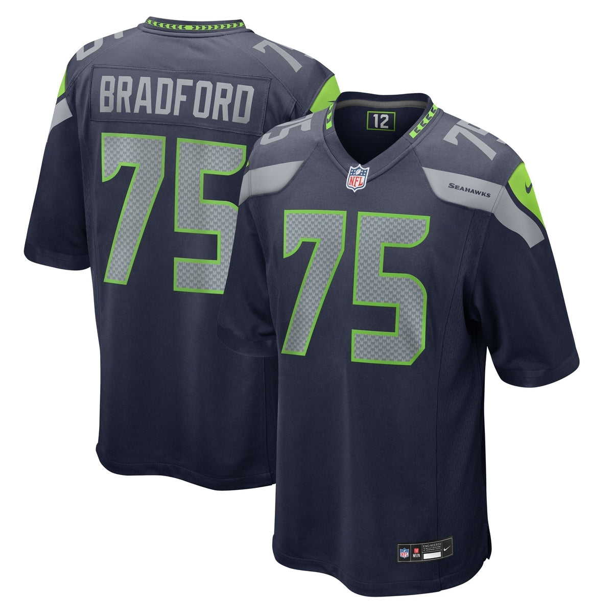 Anthony Bradford Seattle Seahawks Nike  Game Jersey -  College Navy