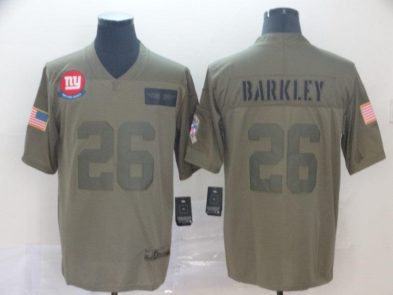 Men's New York Giants Saquon Barkley #26 Brown Game Jersey1