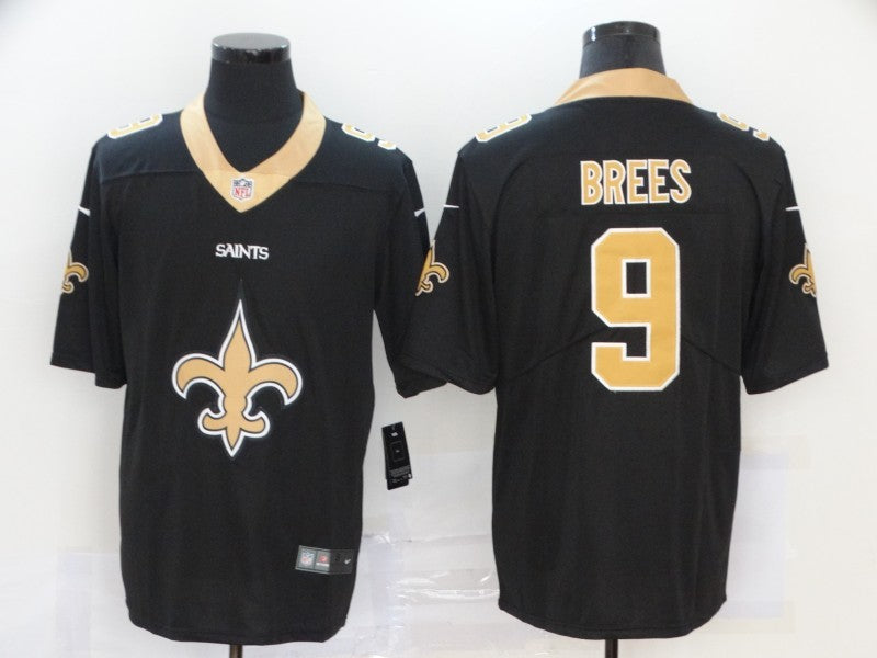 Men's New Orleans Saints #9 Drew Brees Black Game Jersey1