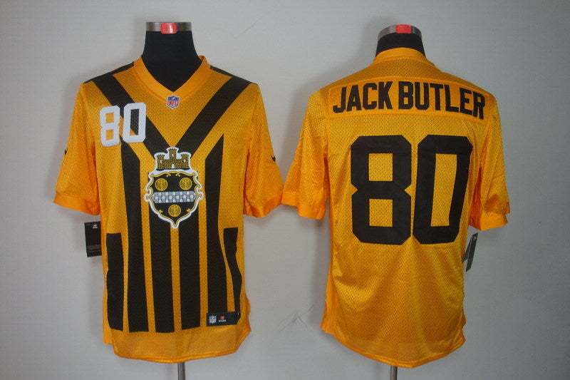 Men's Pittsburgh Steelers Jack Butler #80 Gold Game Jersey1