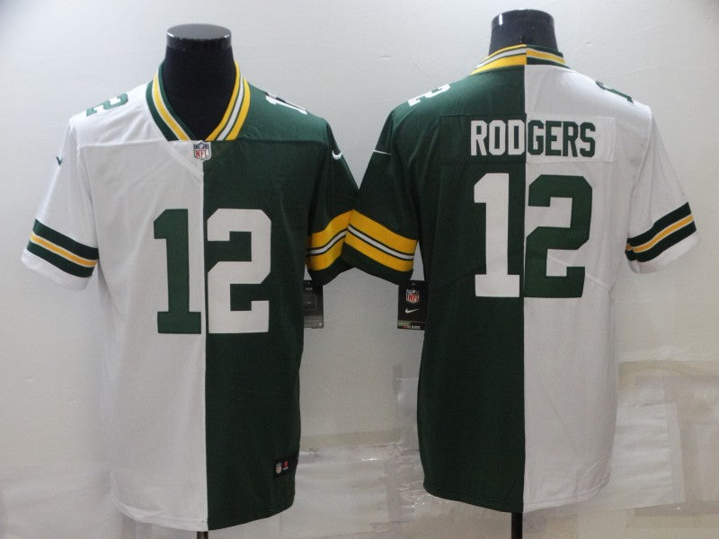 Men's Green Bay Packers Aaron Rodgers #12 Green/White Legend Jersey1