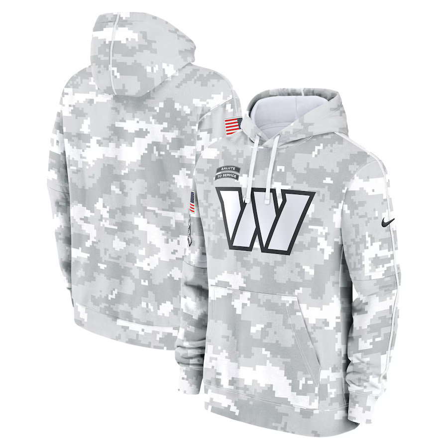 Men's Washington Commanders Arctic Camo 2024 Salute to Service Club Fleece Pullover Hoodie1