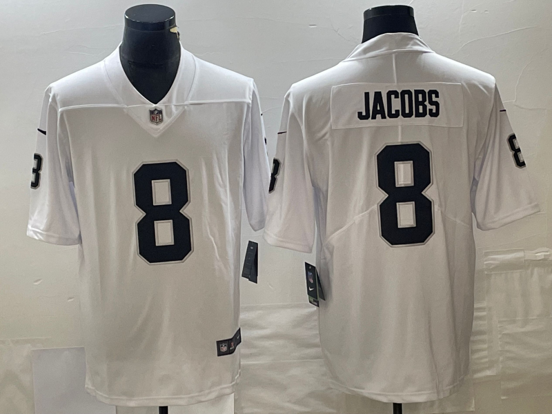 Men's Las Vegas Raiders Josh Jacobs #8 White Game Player Jersey1