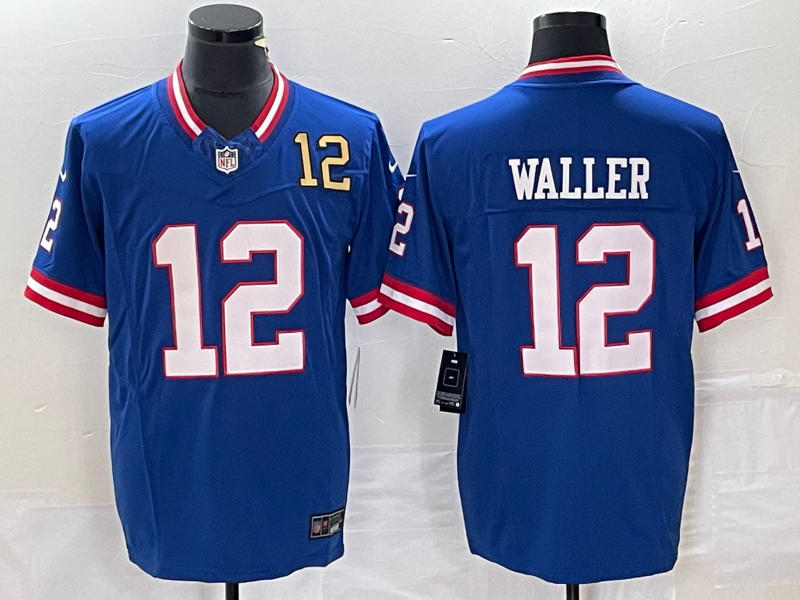 Men's New York Giants Darren Waller #12 Royal Classic Player Jersey1