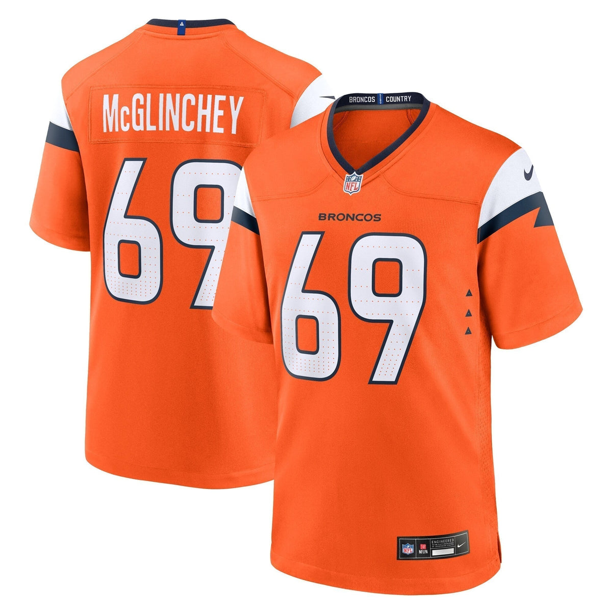 Mike McGlinchey Denver Broncos Nike Team Game Jersey -  Orange