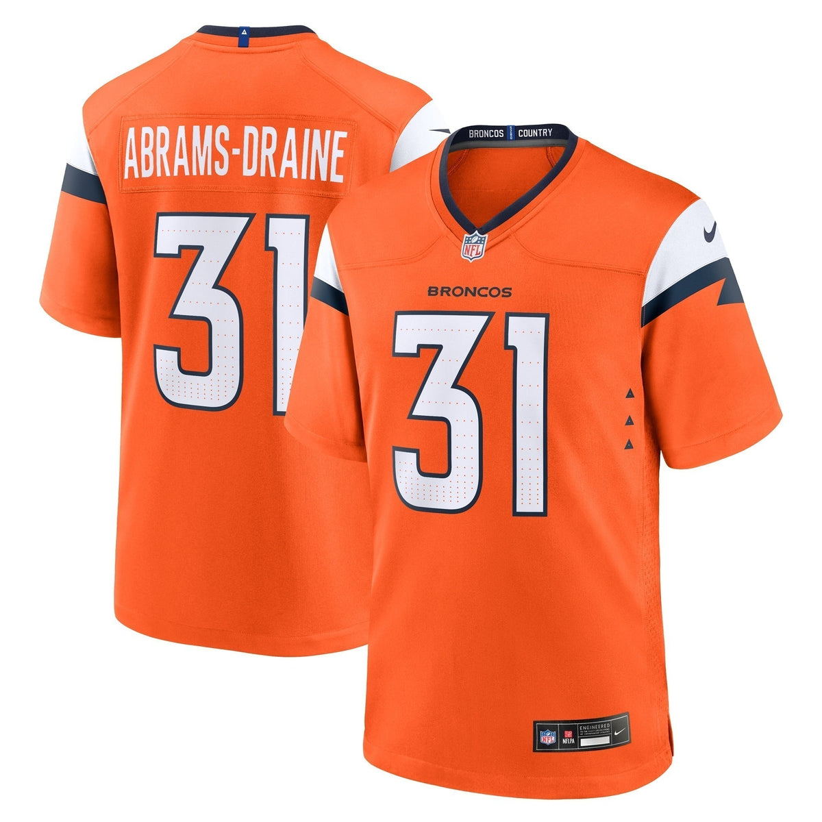 Kris Abrams-Draine Denver Broncos Nike Team Game Jersey -  Orange