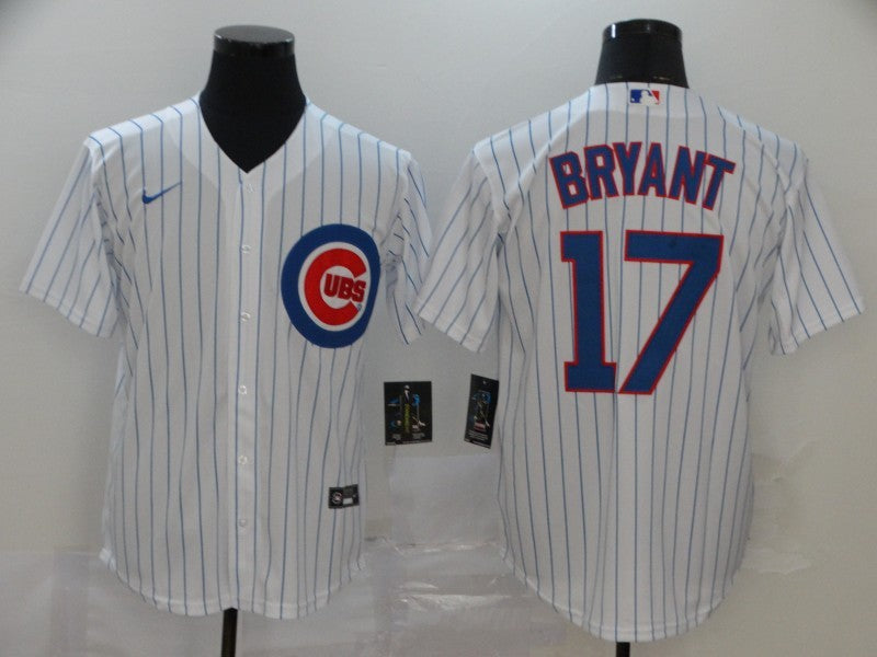 Men's Chicago Cubs Kris Bryant #17 White Replica Baseball Jersey1