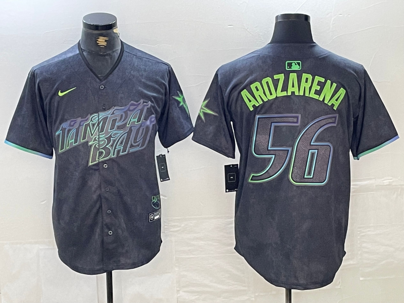 Men's Tampa Bay Rays Randy Arozarena #56 Charcoal 2024 City Connect Limited Player Jersey1