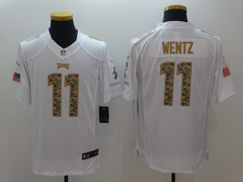 Men's Philadelphia Eagles #11 Carson Wentz White Game Player Jersey1