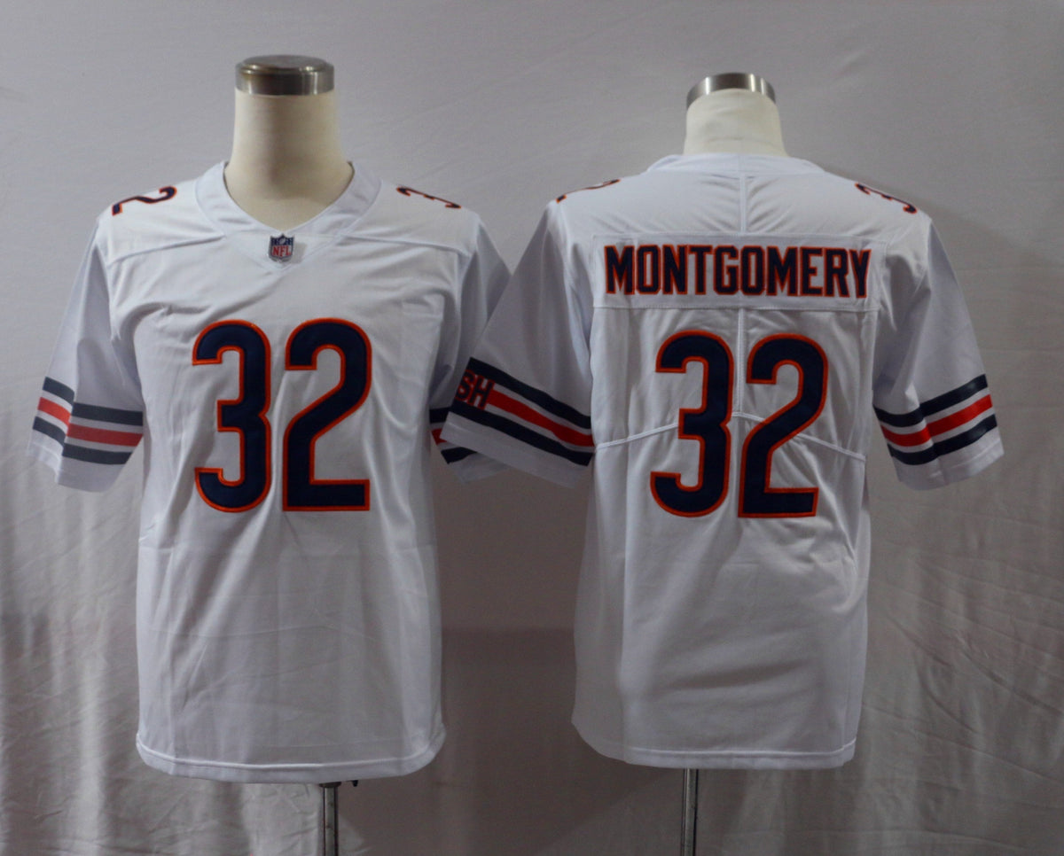 Men's Chicago Bears David Montgomery #32 White Player Game Jersey1
