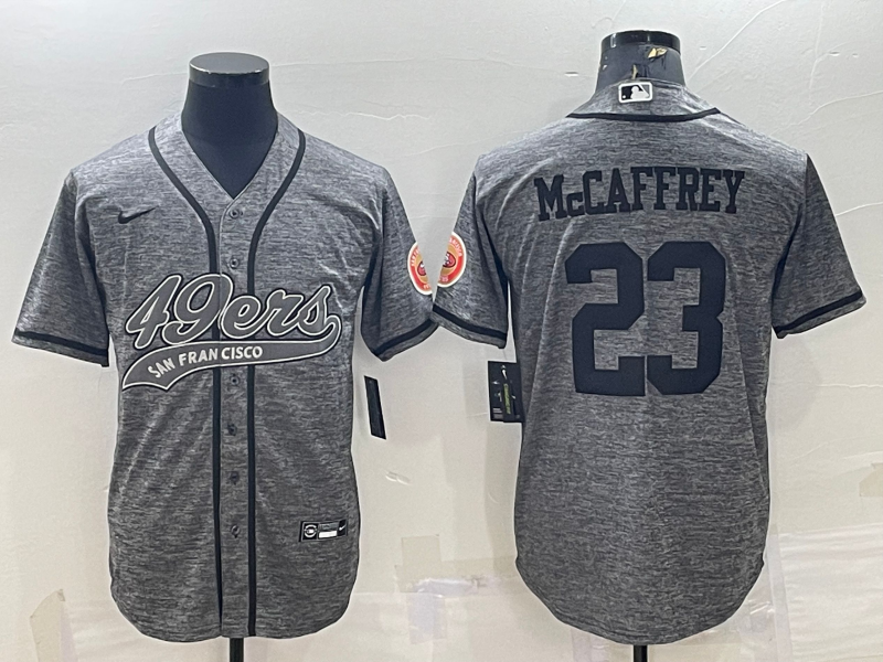 Men's San Francisco 49ers Christian McCaffrey #23 Grey Game Jersey1 Joint Edition