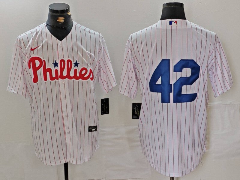 Men's Philadelphia Phillies #42 White 2024 Jackie Robinson Day Home Limited Jersey1