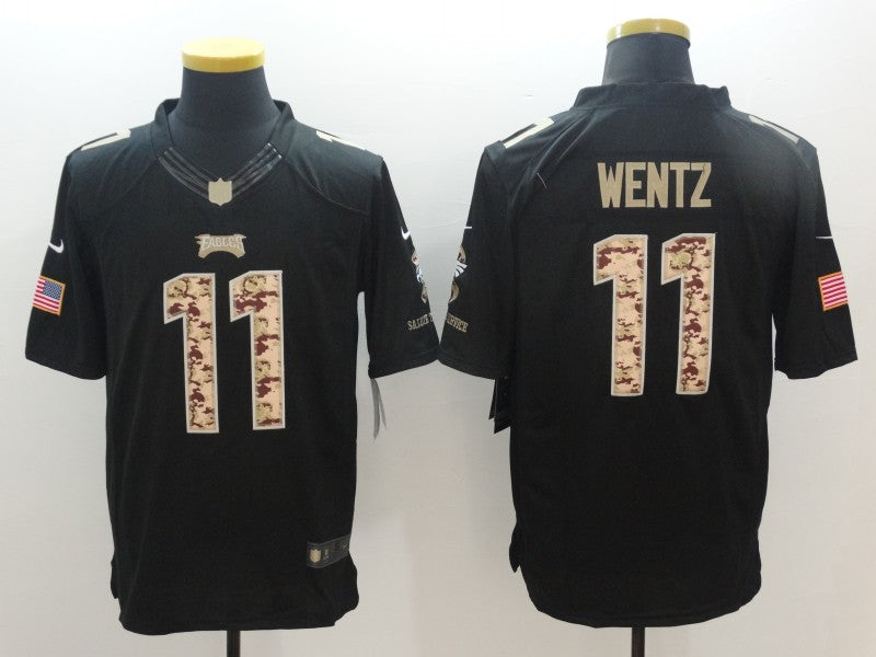 Men's Philadelphia Eagles Carson Wentz #11 Black Replica Jersey1
