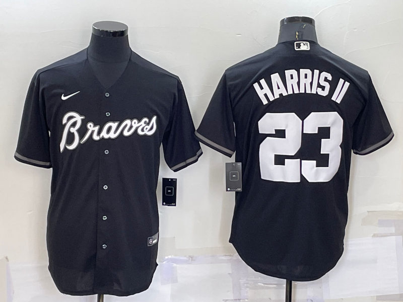 Men's Atlanta Braves Michael Harris II #23 Black Replica Baseball Jersey1