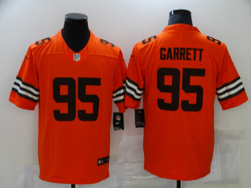 Men's Cleveland Browns Myles Garrett #95 Orange Game Jersey1
