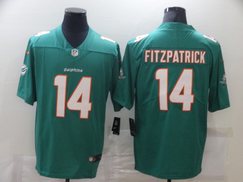Men's Miami Dolphins Ryan Fitzpatrick #14 Green Game Jersey1