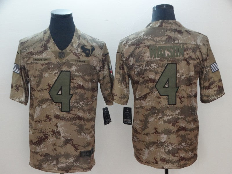Men's Houston Texans Deshaun Watson #4 Camouflage Game Jersey1