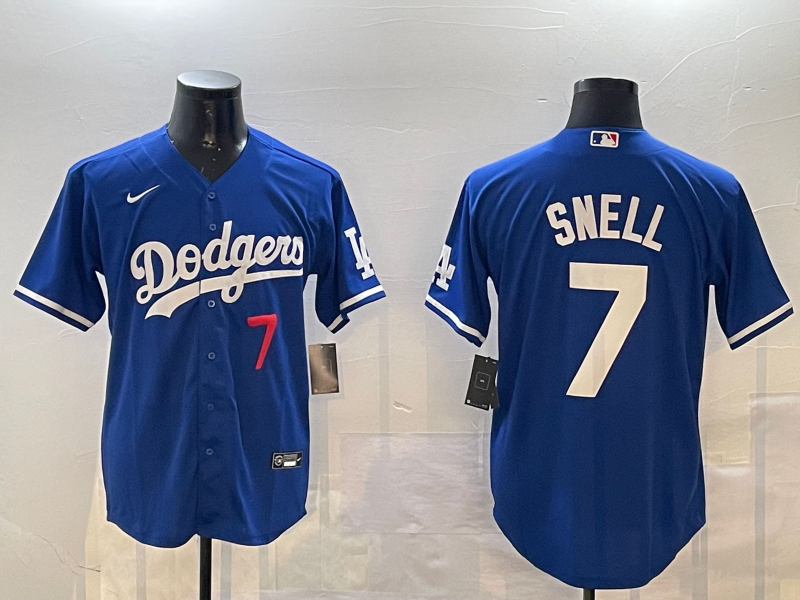 Men's Los Angeles Dodgers Blake Snell #7 Royal Alternate Replica Player Jersey