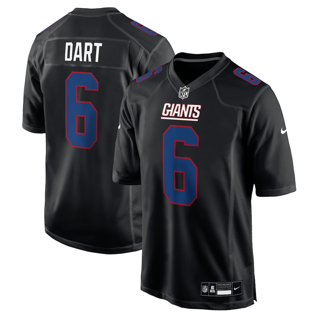 Men's New York Giants Jaxson Dart Nike Black Fashion Game Jersey