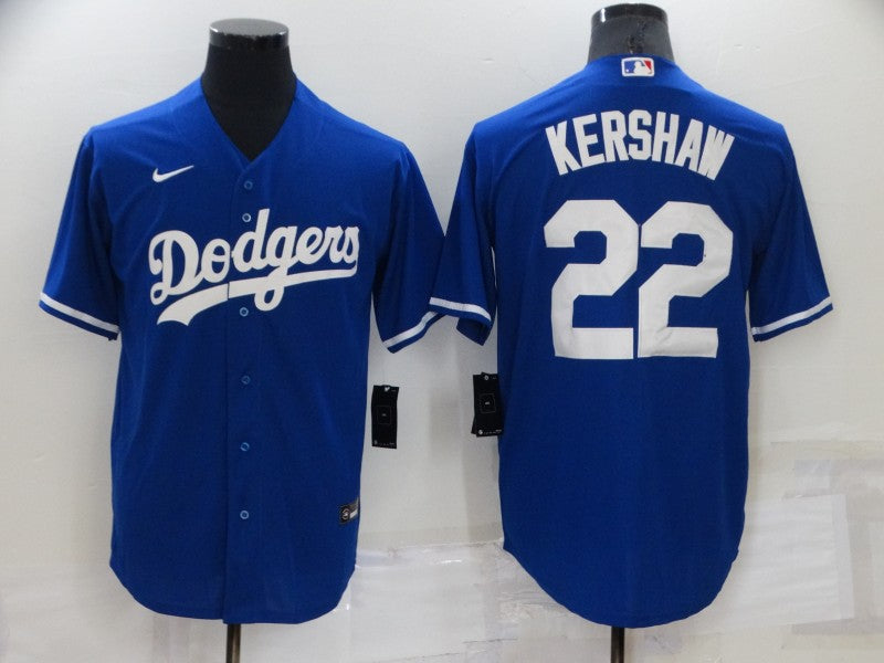 Men's Los Angeles Dodgers Clayton Kershaw #22 Blue Replica Baseball Jersey1