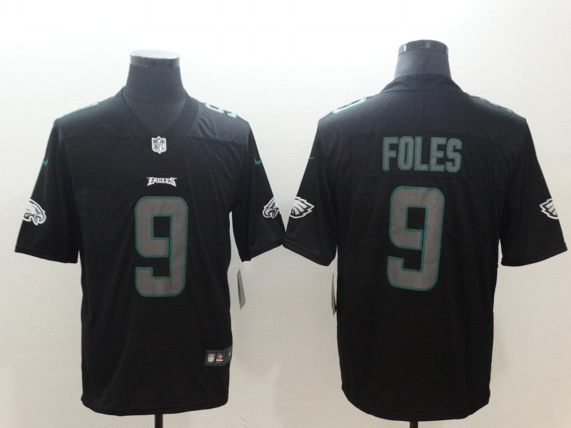 Men's Philadelphia Eagles Nick Foles #9 Black Game Player Jersey1
