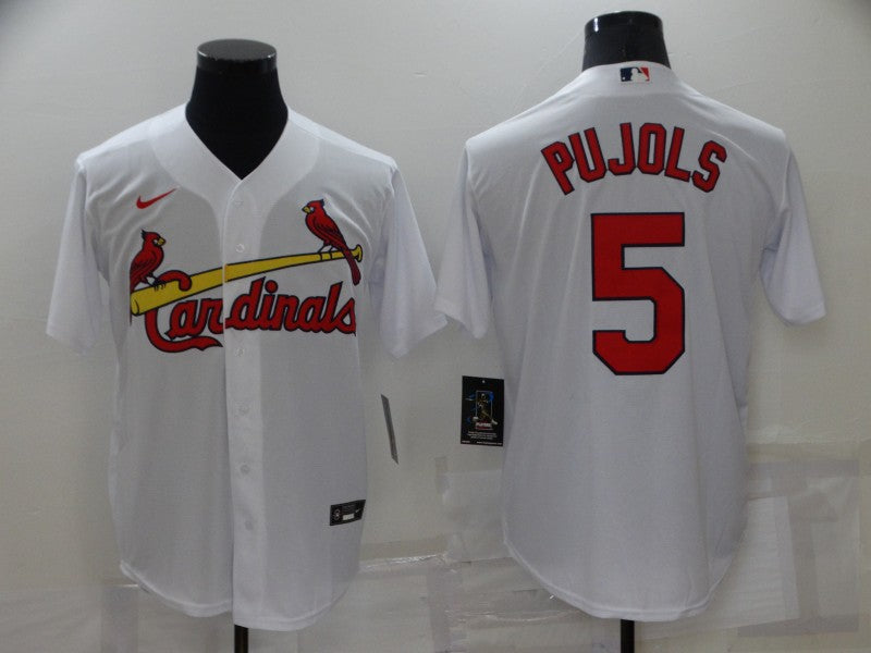 Men's St. Louis Cardinals Albert Pujols #5 White Replica Baseball Jersey1