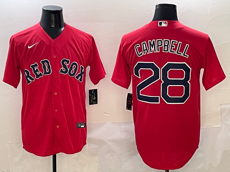 Men's Boston Red Sox Kristian Campbell #28 Red Replica Player Jersey1