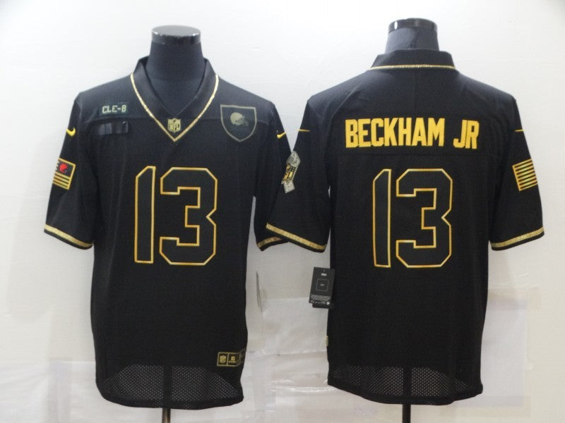 Men's Cleveland Browns #13 Odell Beckham Jr. Black Game Player Jersey1