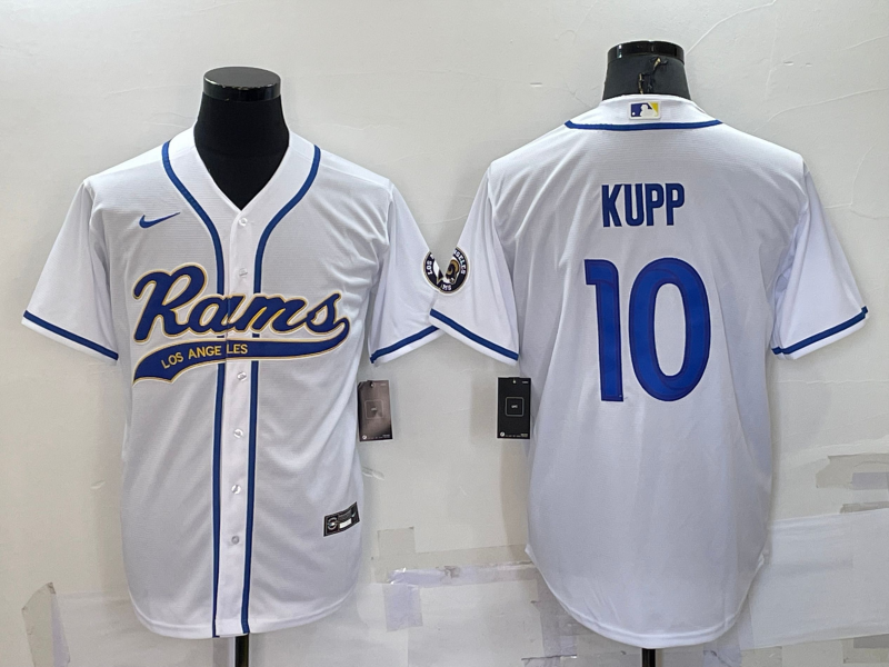 Men's Los Angeles Rams Cooper Kupp #10 White Game Jersey1 Joint Edition