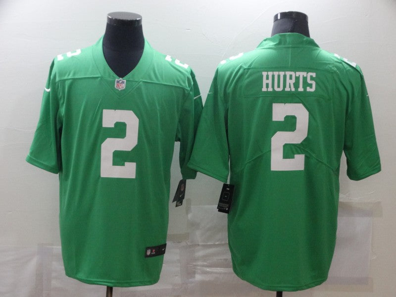 Men's Philadelphia Eagles Jalen Hurts #2 Green Game Jersey1
